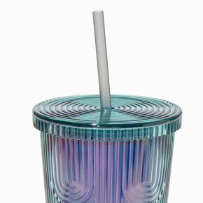 Ombre Teal Waterfall Textured Tumbler,