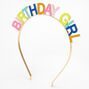 Gold Birthday Girl Rainbow Headband,