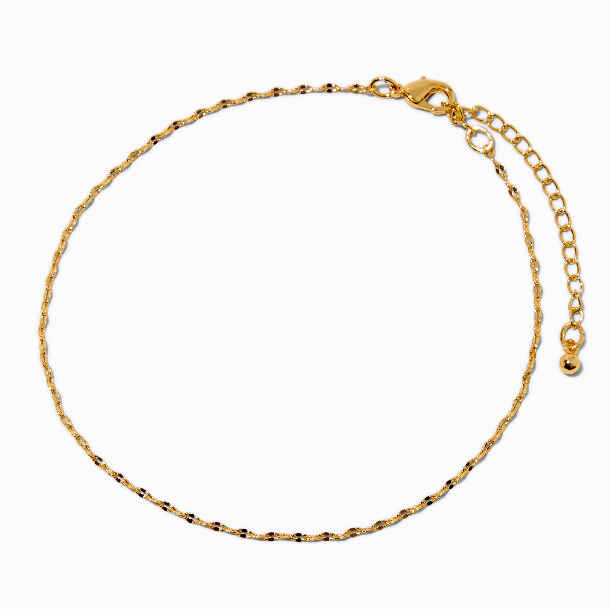 View C Luxe By Claires 18K Gold Plated Dainty Twisted Chain Anklet Yellow information