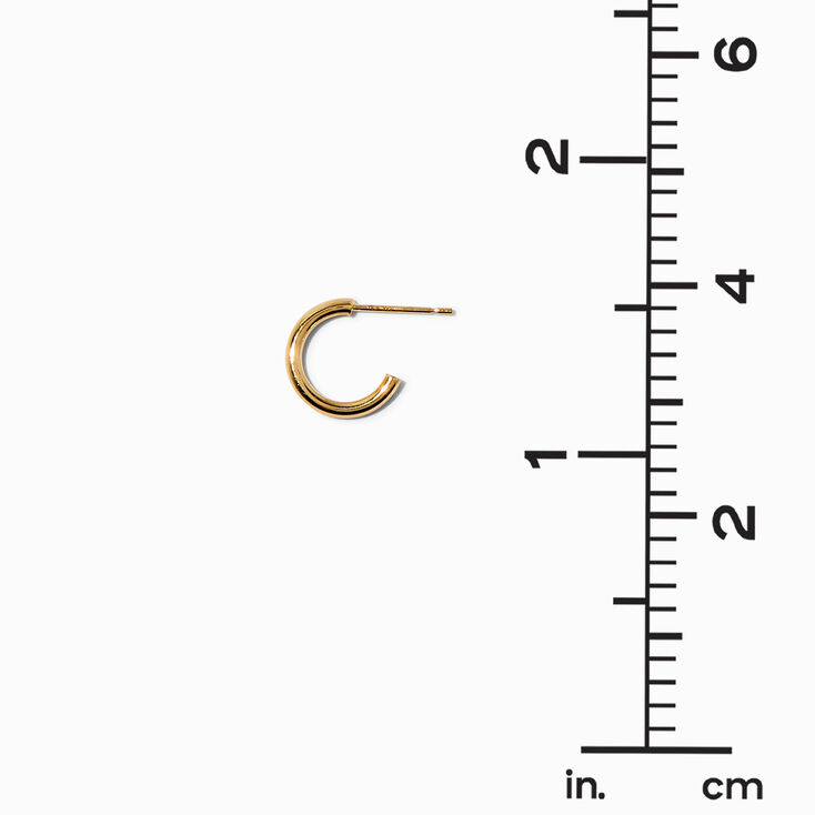 C LUXE by Claire&#39;s 14k Yellow Gold 10MM Post Back Hoop Earrings,