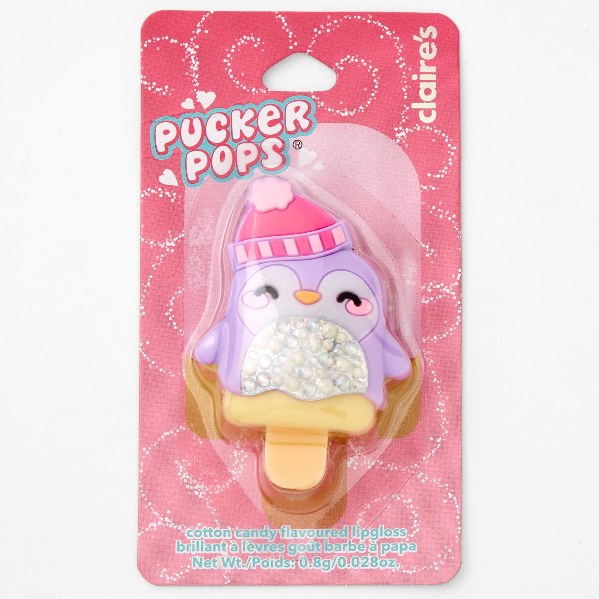 Gloss bling bling pingouin Pucker Pops® - Barbe à papa,