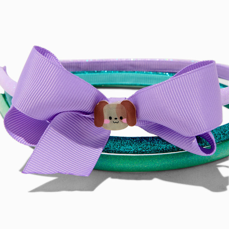 Claire&#39;s Club Purple Bow Puppy Headbands - 3 Pack,