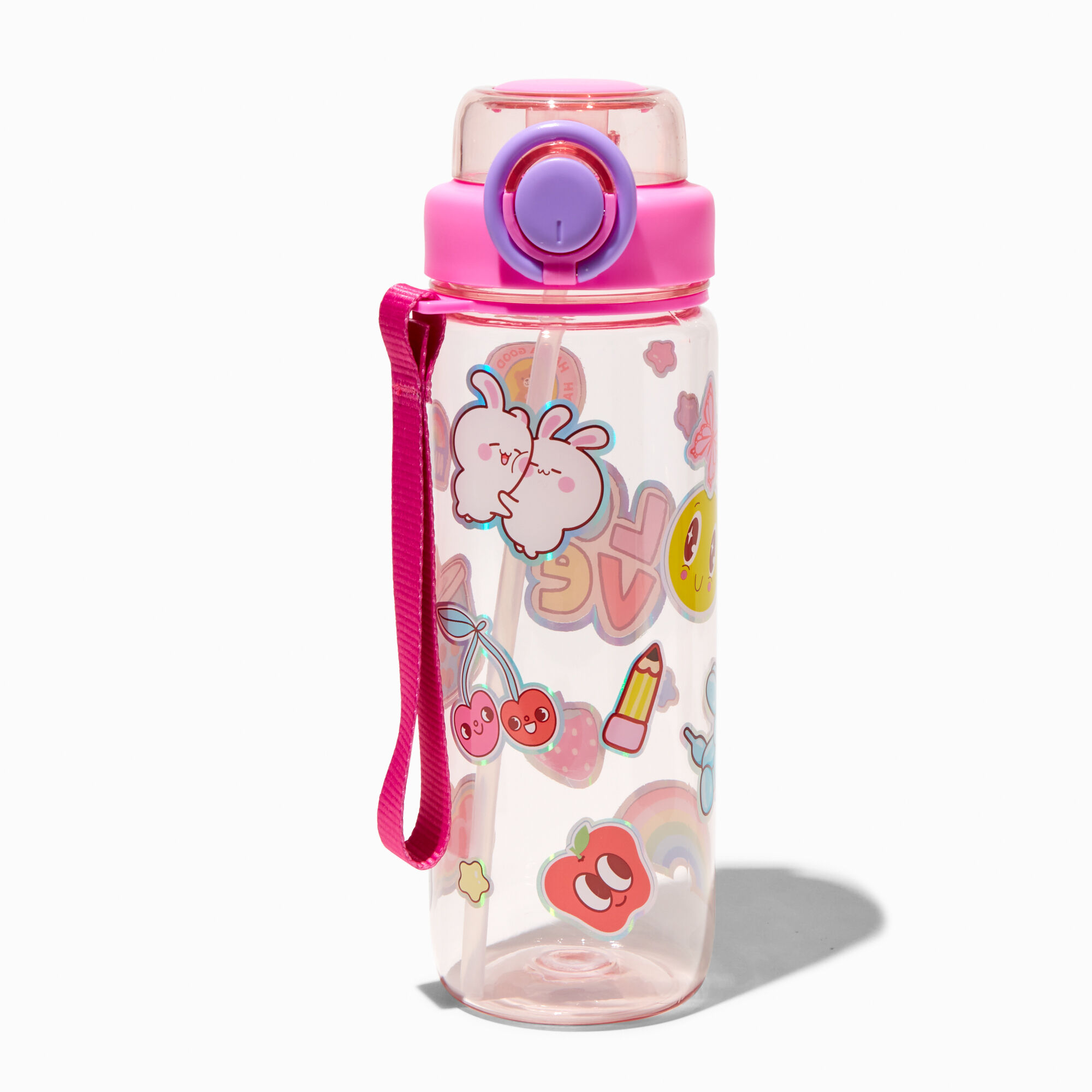 Chibi Rainbow Print Wristlet Water Bottle,