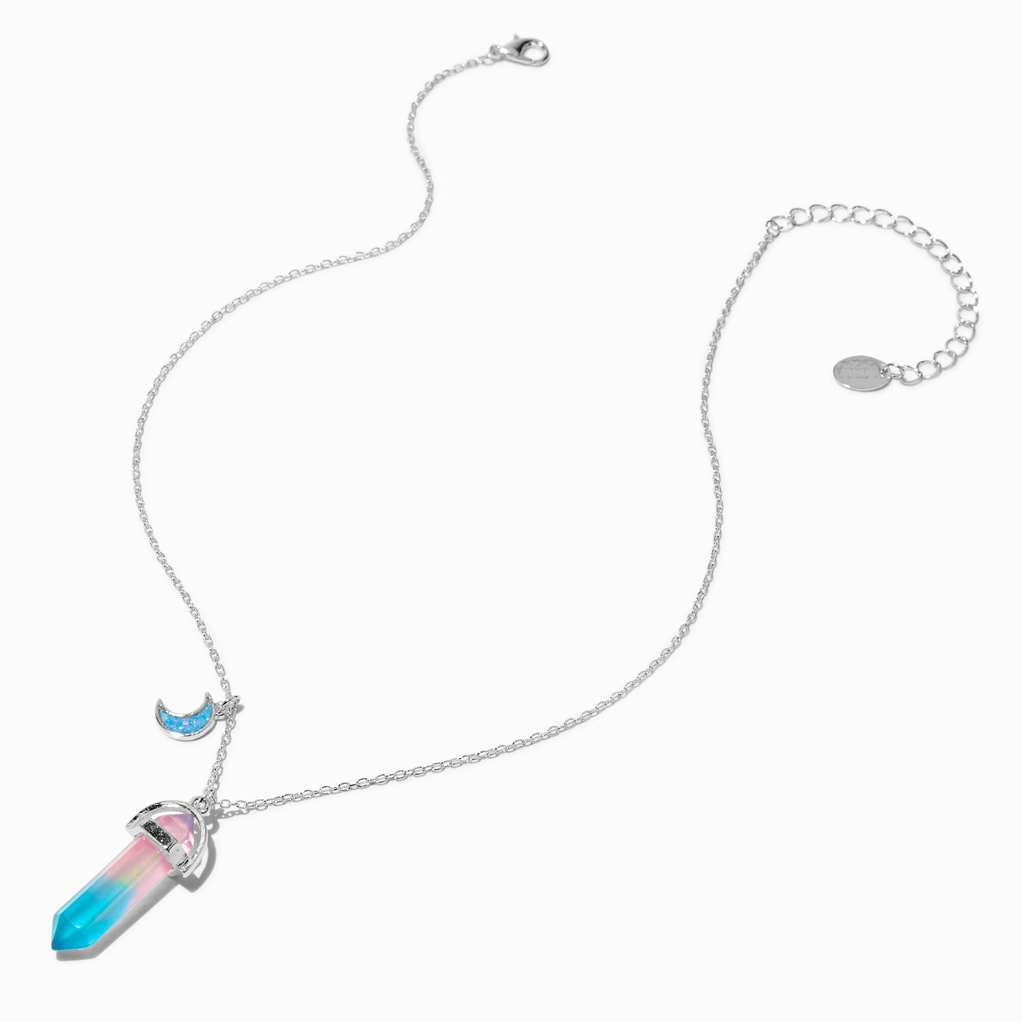 Blue Moon Glow in the Dark Mystical Gem Pendant Necklace