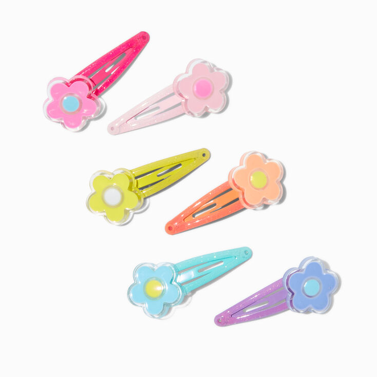 Claire&#39;s Club Bright Flower Snap Hair Clips - 6 Pack,