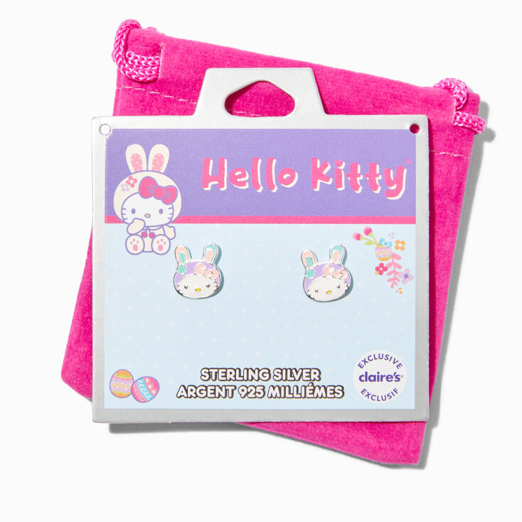 Sterling Silver Hello Kitty® Claire's Exclusive Easter Bunny Stud Earrings