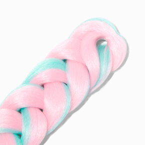 Glow in the Dark Pink &amp; Green Faux Hair Clip-In Braid,