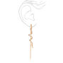 Gold 3.5&quot; Embellished Snake Chain Drop Earrings,