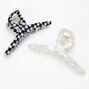 Black &amp; White Checkered Loop Hair Claw - 2 Pack,