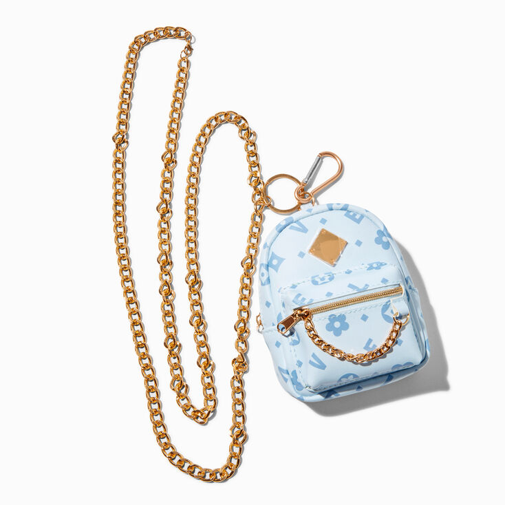 Blue Status Icons Mini Backpack Crossbody Bag,