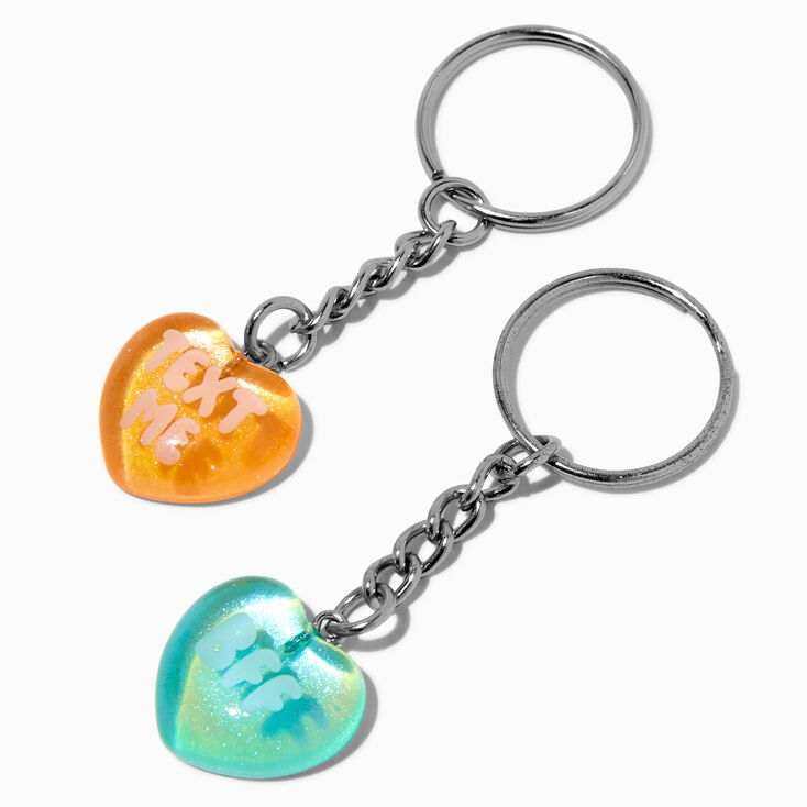 Valentine&#39;s Day Candy Heart Best Friends Keychains - 5 Pack,