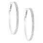 Silver Rhinestone 60MM Hoop Earrings,