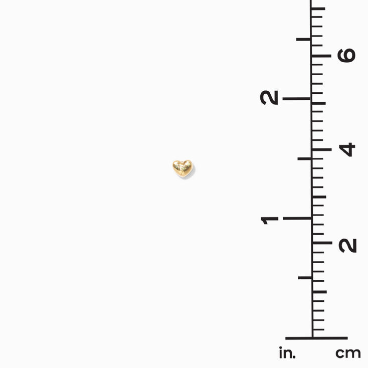 18ct Gold Plated Heart Stud Earrings,