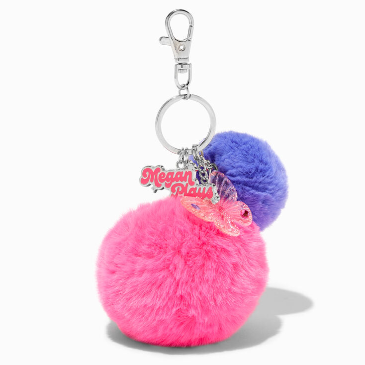 MeganPlays™ Claire's Exclusive Purple Heart Pom Pom Keychain