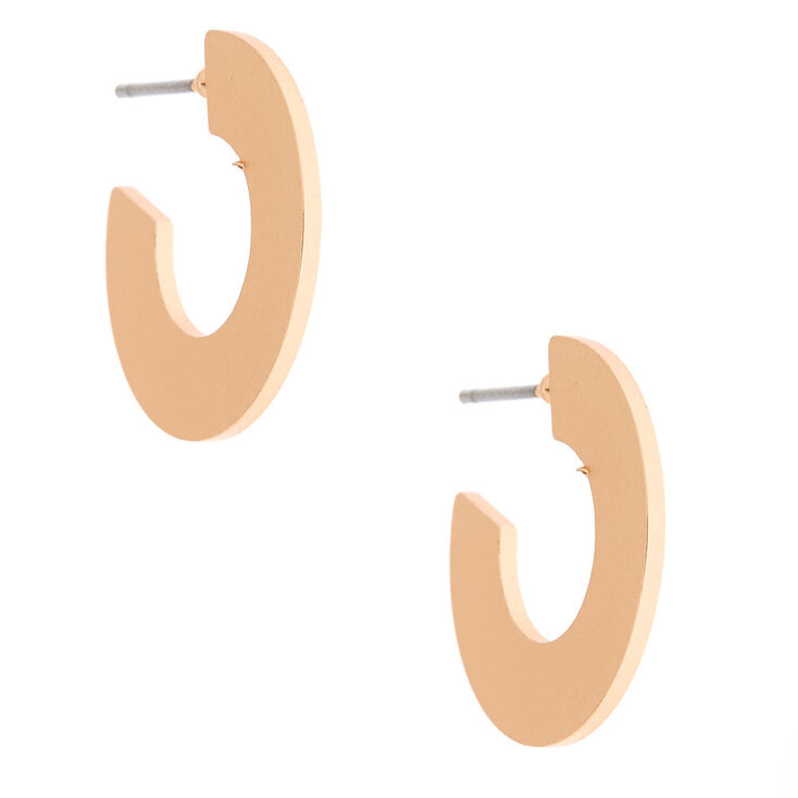 Gold 30MM Brushed Hoop Earrings,