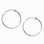 Silver 30MM Clip On Hoop Earrings,