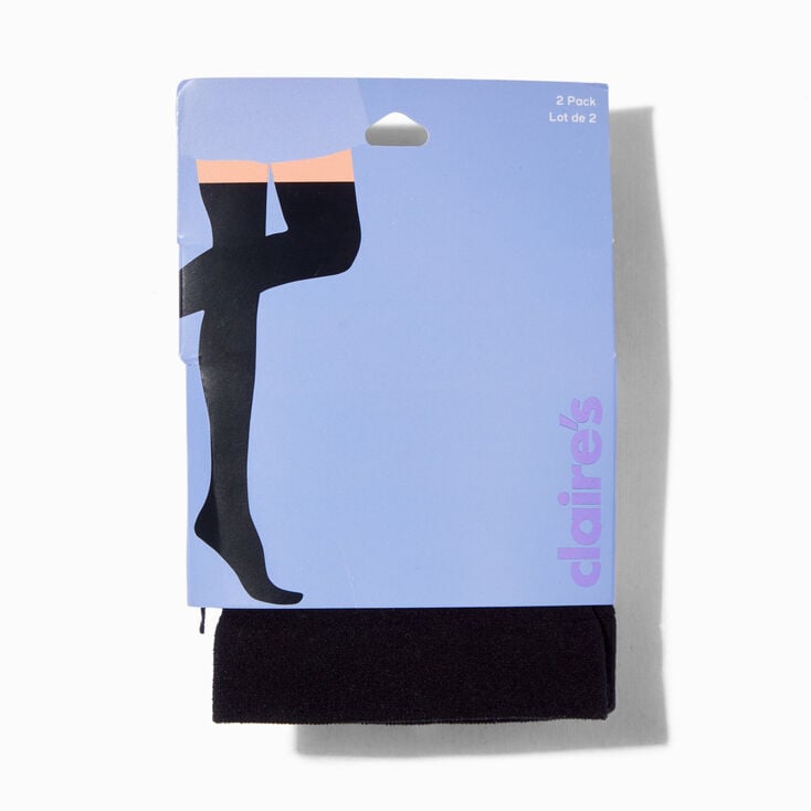 Black & White Thigh High Stockings - 2 Pack