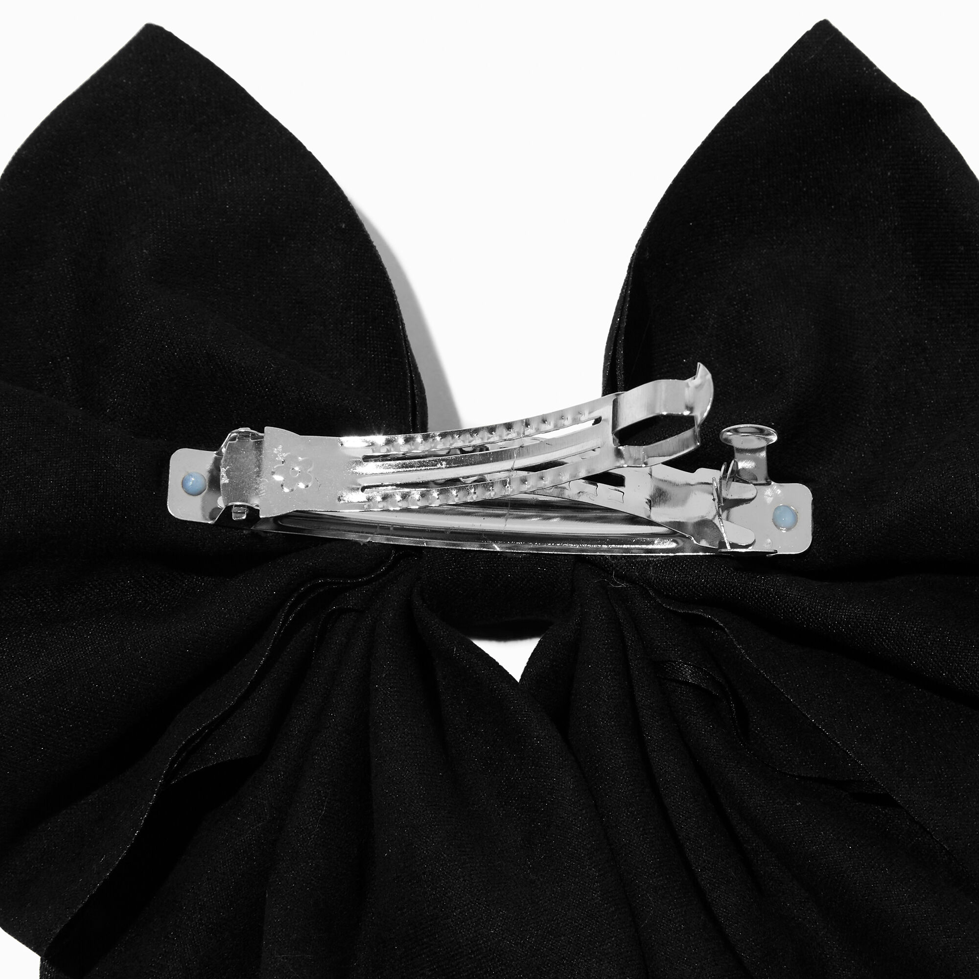 Black Suede Hair Bow Clip,