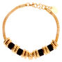 Gold Glitter Ring Chain Bracelet - Black,