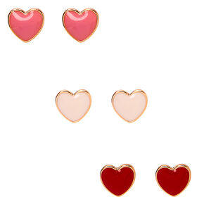 Lovely Hearts Stud Earrings - 3 Pack,