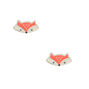 Silver Fox Stud Earrings - Coral,