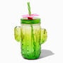 Green Cactus Shaped Mason Jar Tumbler,