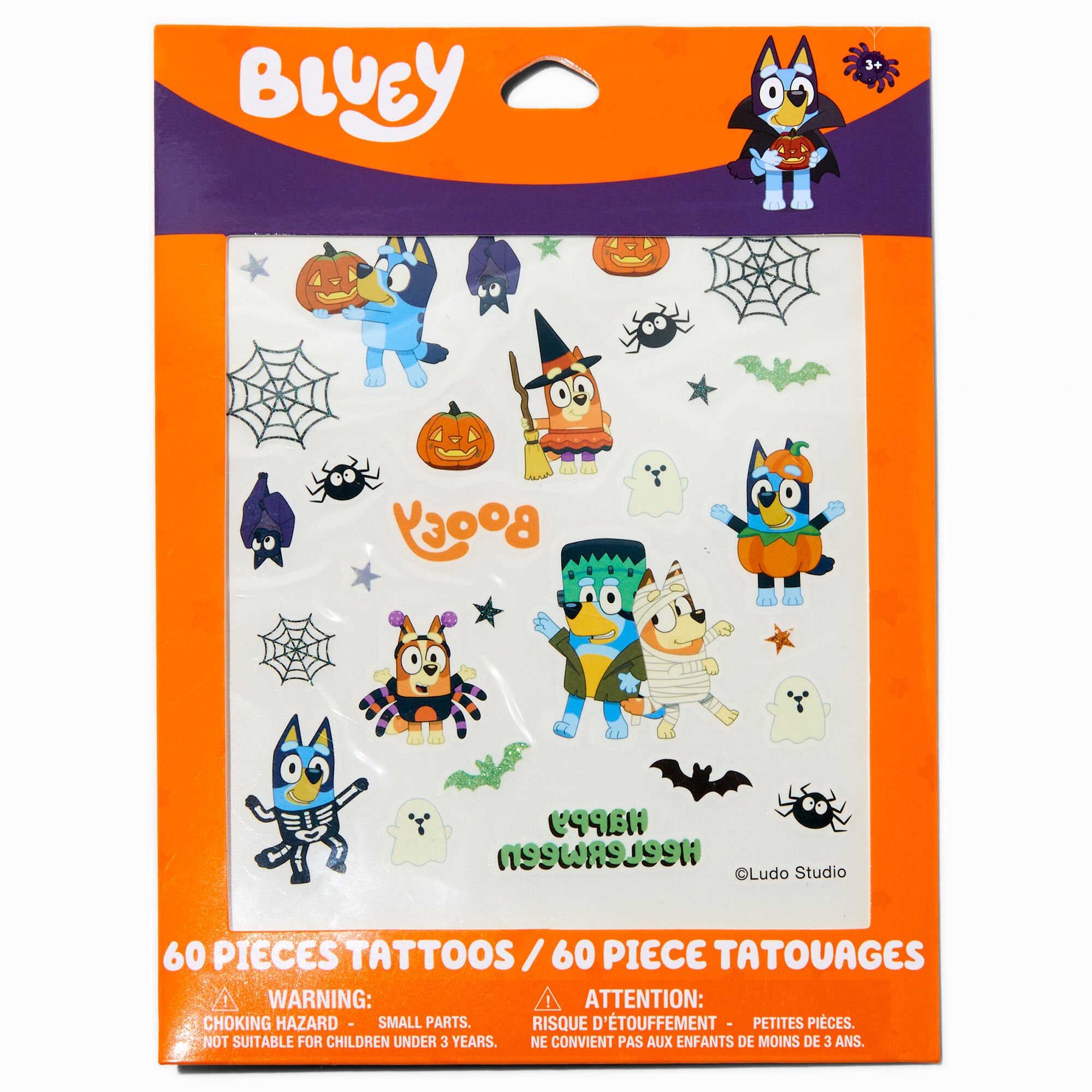 Bluey Halloween Temporary Tattoos - 60 Pack,