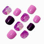 Claire&#39;s Club Purple Tie Dye Press On Vegan Faux Nail Set - 10 Pack,