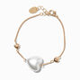 Puffy Pearlized Heart Chain Bracelet,