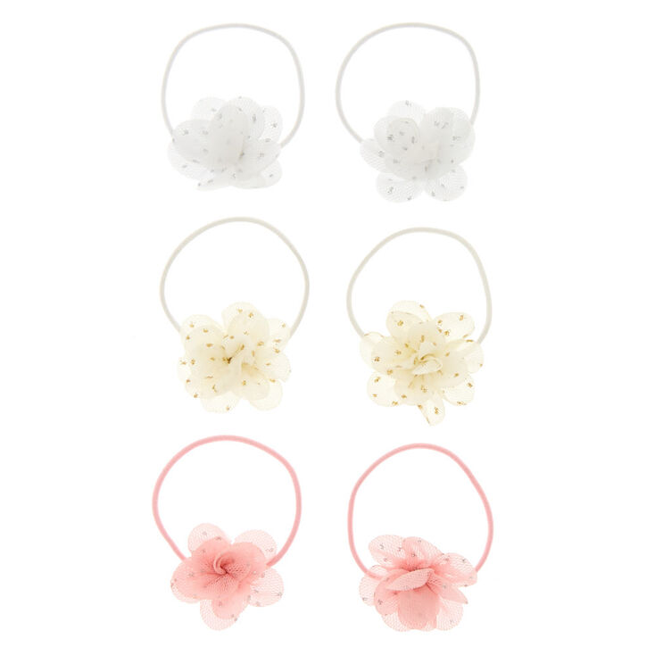 6&nbsp;&eacute;lastiques &agrave; cheveux en mousseline &agrave; fleurs pour enfants,
