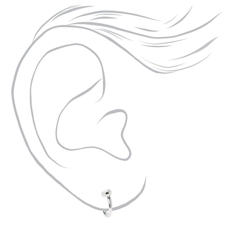 Silver-tone 15mm Clip-On Hoop Earrings,