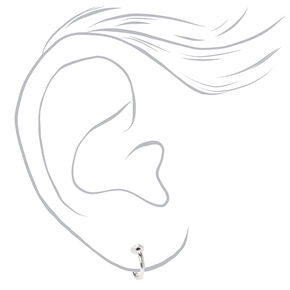 Silver-tone 15MM Clip On Hoop Earrings,