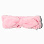 Pale Pink Furry Makeup Bow Headwrap,