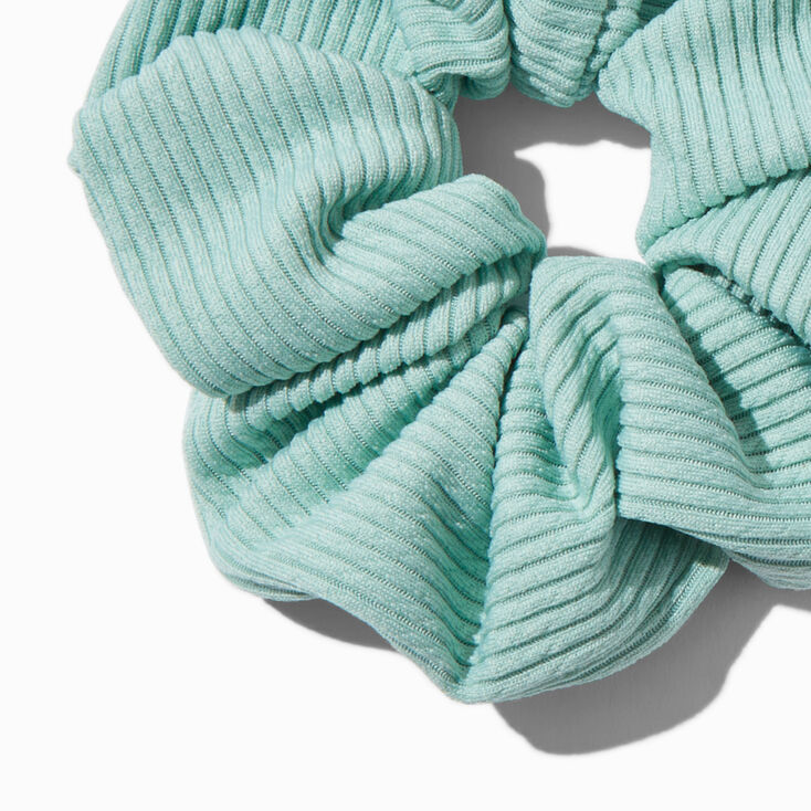 Purple &amp; Green Ribbed Hair Scrunchies - 2 Pack,