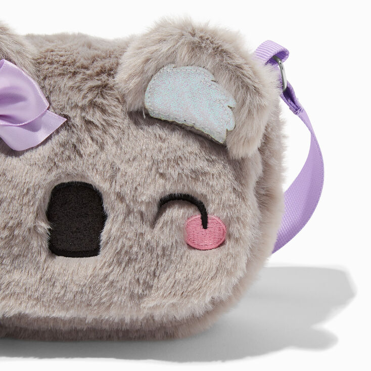 Claire&#39;s Club Furry Koala Crossbody Bag,