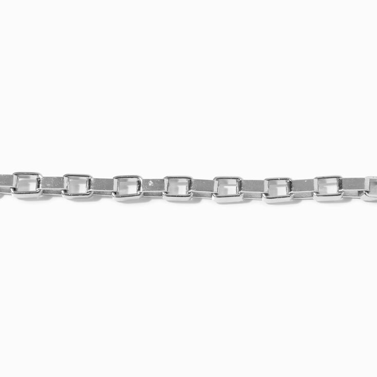 Silver-tone Open Box Link Chain Bracelet,