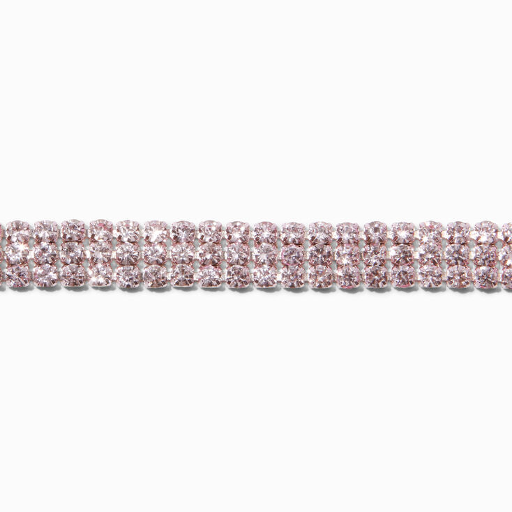 Light Pink Crystal Anodized Choker Necklace,