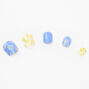 Periwinkle Daisy Square Press On Vegan Faux Nail Set -  24 Pack,