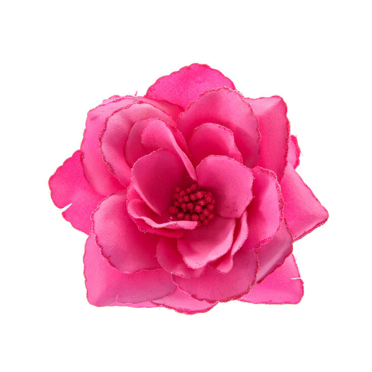Claire's Grosse barrette fleur rose