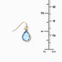 Gold-Tone 1&quot; Aqua Crystal Pear Drop Earrings,