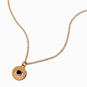 Gold-tone Mini Evil Eye Pendant Necklace,