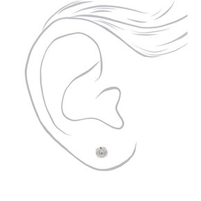 Sterling Silver Cubic Zirconia 5MM Round Crystal Stud Earrings,