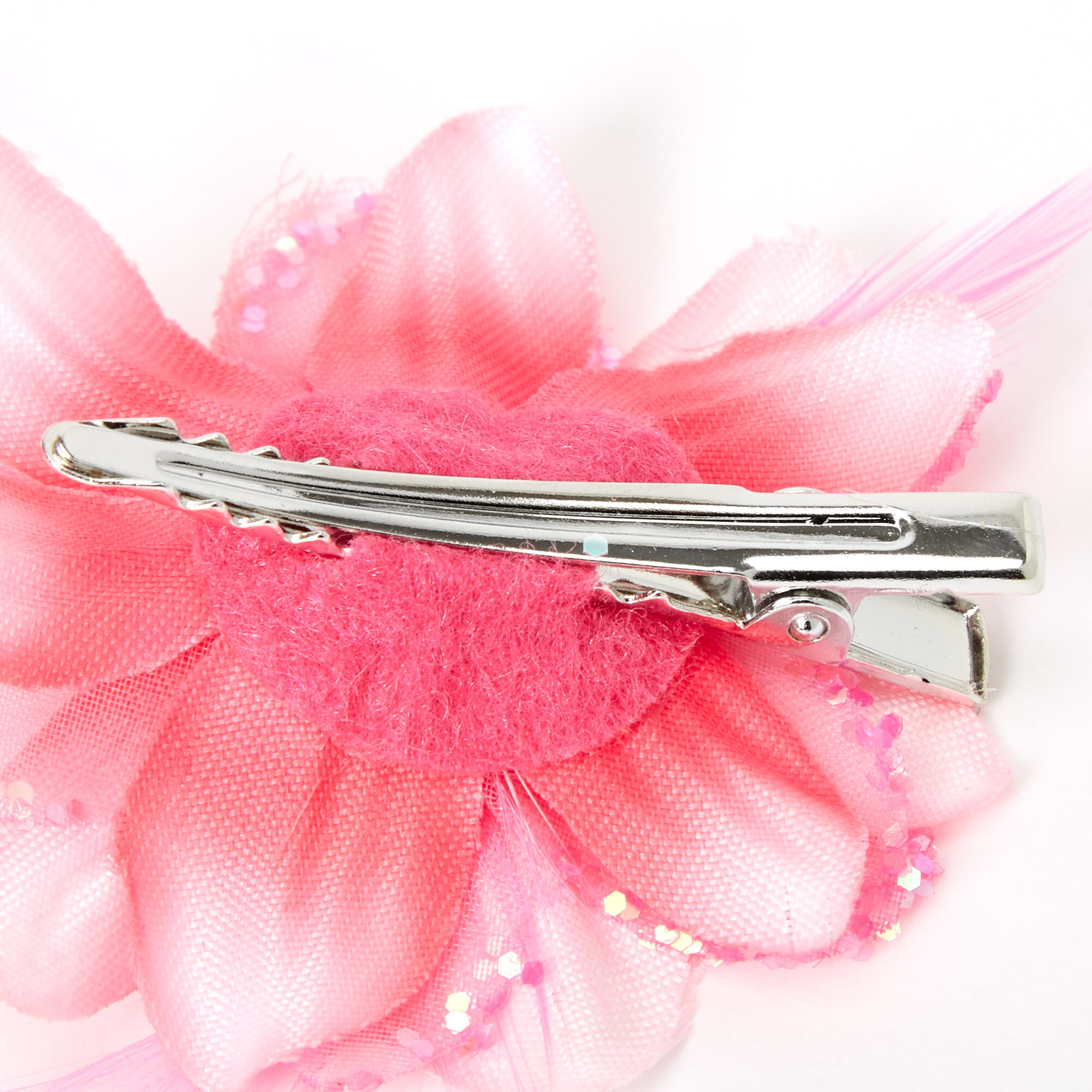 Ombre Lily Flower Hair Clips - Neon Pink, 2 Pack,