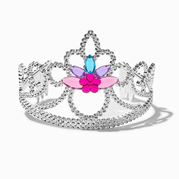 Claire&#39;s Club Silver Jeweled Crown,