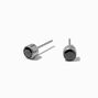 Titanium Black Bezeled 5MM Stud Earrings,