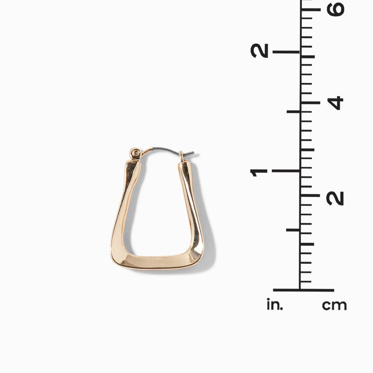 Gold-tone Triangular Oval 30mm Hoop Earrings,