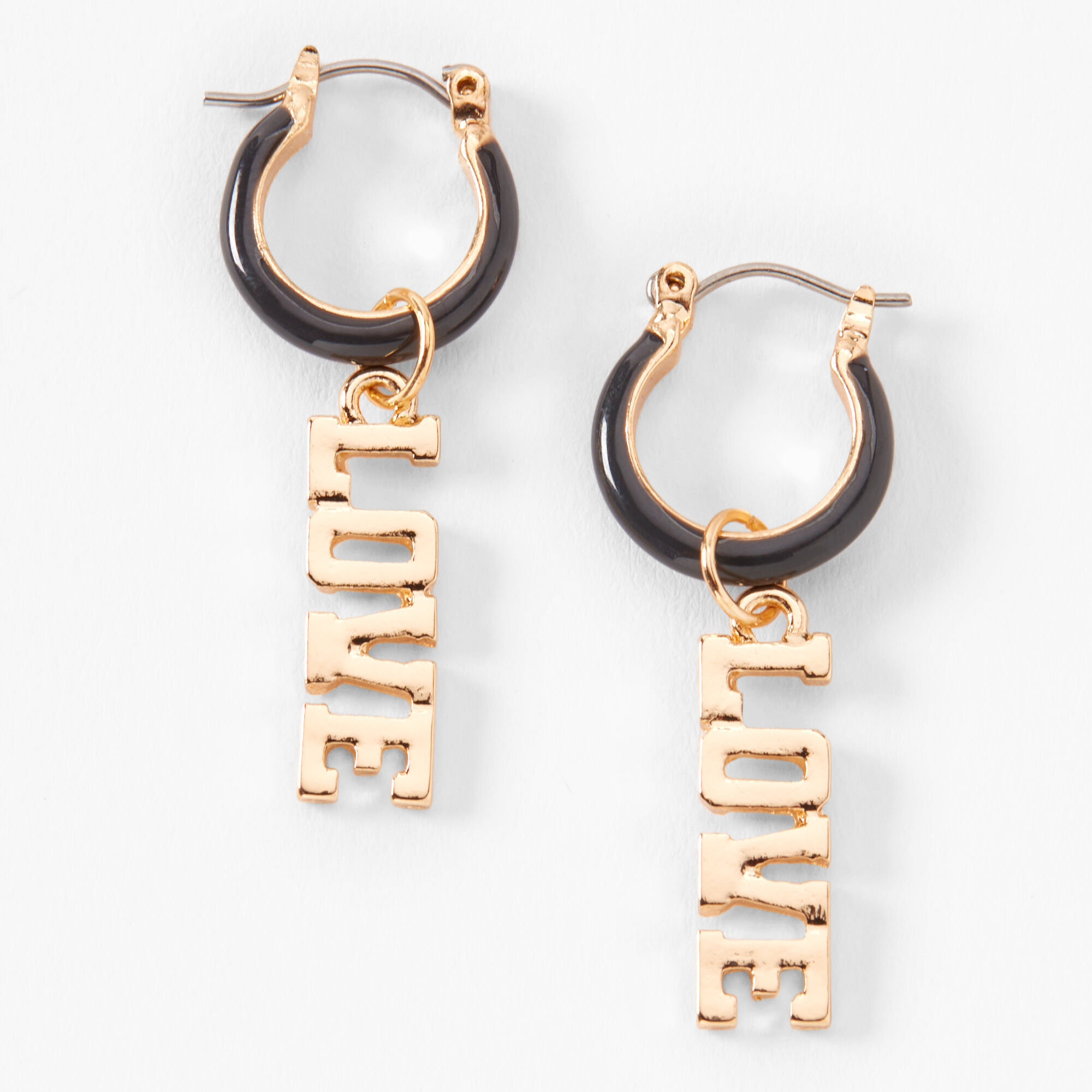 Dainty hoop outlet earrings with charms