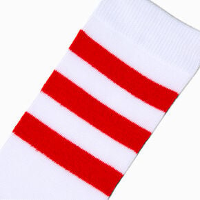 Red Stripe Over the Knee Socks,