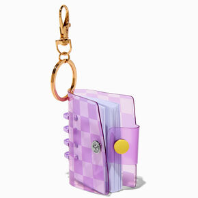 Purple Checkered Mini Diary Keychain,