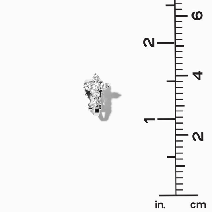 Silver-tone Cubic Zirconia Cross Clip-On Earrings - 3 Pack,
